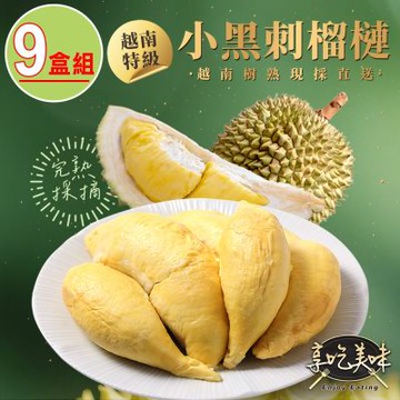 【享吃美味】越南特級小黑刺榴槤9盒(300g±3%/盒 甘堯與貓山王嫁接品種)