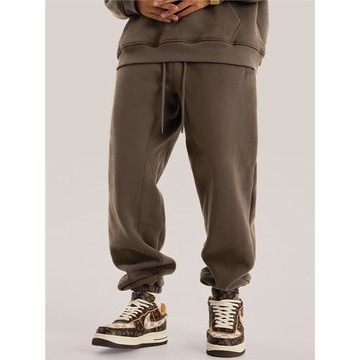 局外人男裝休閑褲純色長褲加絨衛褲美式潮牌男式運動褲束腳褲男