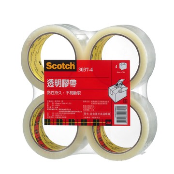 [家速配]3M Scotch 透明封箱膠帶48mm X 70M (4個/組)