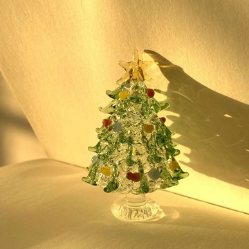 淄博琉璃拉絲聖玻璃聖誕樹小擺件聖誕節場景佈置創意擺件聖誕禮物