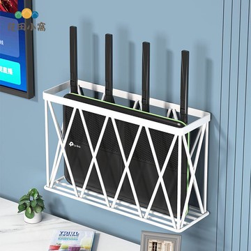 路由器收纳盒无线wifi放置架遮挡箱墙上免打孔壁挂式机顶盒置物架ph6101