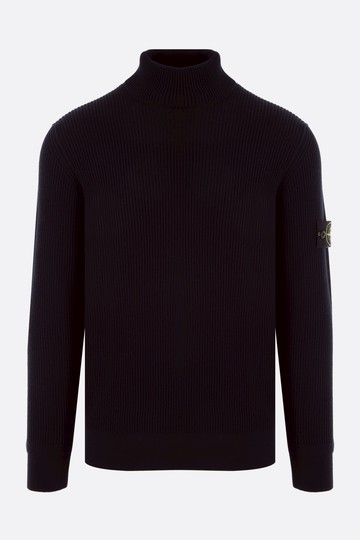 STONE ISLAND logo patch wool pullover Man