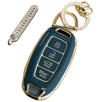 AB 高級TPU鑰匙包 + 鑲鑽圓環 + 安裝工具 + 電話號碼鑰匙圈 + 高級包裝  Sky G ay  AH-01