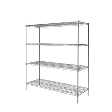 KIWISH 鐵架MIT超荷重四層置物架150X60X160 (四層架/鐵架/收納架/層架/置物架/鍍鉻架/貨架/耐重層架/鐵力士架)