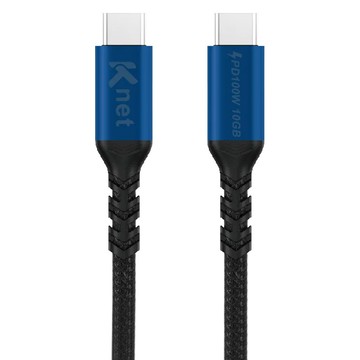 KTnet 廣鐸 G88D TypeC-C 閃充直插高速傳輸線 PD 100W 10GB 20V大電流 5A  1.5m  1個  藍色 + 黑色
