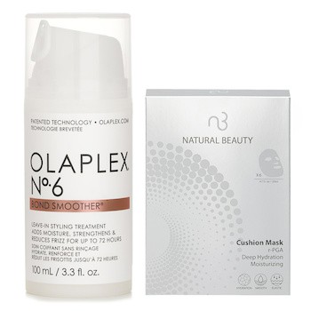 【Olaplex】Olaplex No. 6 免沖洗護髮霜 100ml X Natural Beauty r-PGA 超效保濕爆水氣墊面膜 (有效日期: 01/2026) 6x 20ml
