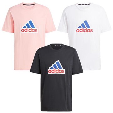 【下殺】Adidas 純棉短袖上衣 男裝 發泡印花 粉/白/黑【運動世界】IS8342/IS3234/IS9596