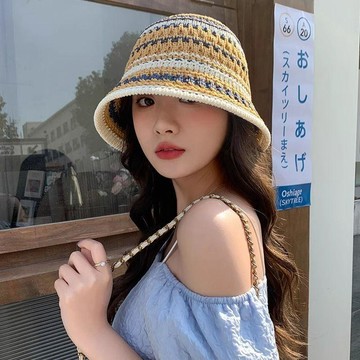 【小悅居】夏季新款漁夫帽女鏤空編織防曬遮陽帽洋氣百搭水桶帽盆帽太陽帽子網紅同款、熱門單品 人氣好物