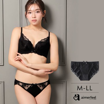aimerfeel-拉提交叉蕾絲三角內褲-黑色-1650421-BL