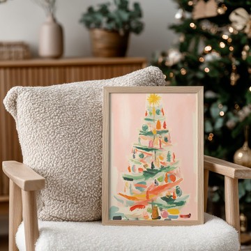 歡樂耶誕風格 / 柔光聖誕樹 節慶掛畫 海報 無框畫