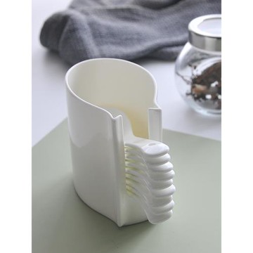 勺籠勺筒純白唐山骨瓷酒店家用桌面裝小勺子調羹收納整理盒歸類