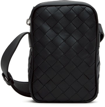 Bottega Veneta 黑色 Intrecciato 斜挎包