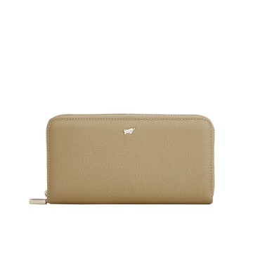 BRAUN BUFFEL 台灣總代理 維那斯-C 12卡拉鍊長夾-淺棕色/BF868-602-CR