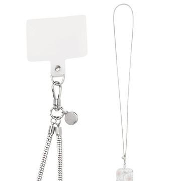 【kate spade】  精品手機斜跨鍊 銀色蛇鍊 | 手機長掛鏈