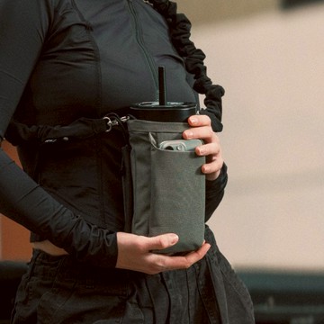 Rue Bundle 水壺收納袋組 ( 背帶+收納袋 ) 黑袋+紅繩