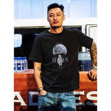 NASA宇航員聯名T恤男美式潮牌純棉短袖情侶上衣寬松休閑打底半袖