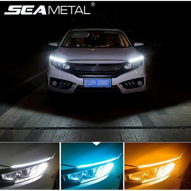 12vデイライト Led 車drl Led ストリップ ランプ ヘッドライト デイタイムランニングライト流れる白黄色信号柔軟な ユニバーサル 通販 Lineポイント最大get Lineショッピング