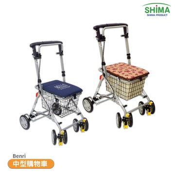 【SHIMA 日本】 BENRI 中型購物車 銀髮推車 老人推車 銀髮族推車 助行車 折疊推車 買菜車