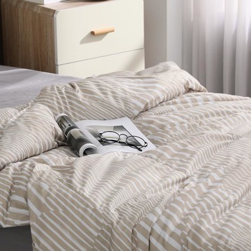 EASY LIFE 90％十月羽絨被/可蓋一整年的好被子-雙人 雙人/十月被/線條粉