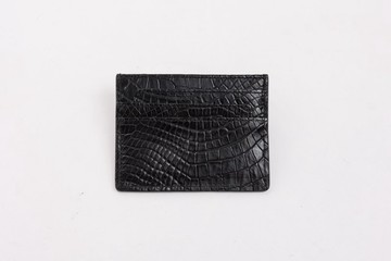 Lukbag Studio|真皮鱷魚皮信用卡夾|黑色