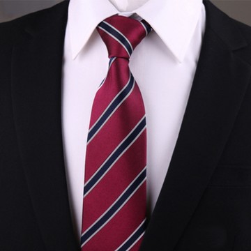 拉鍊領帶中窄版6CM領帶輕槓斜紋.Fuulai