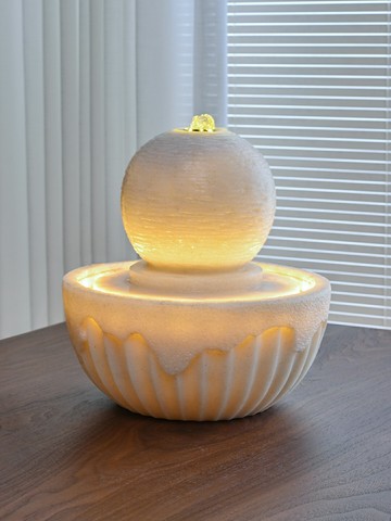 風車流水擺件循環水客廳裝飾品辦公桌高山流水生財噴泉水車風水輪