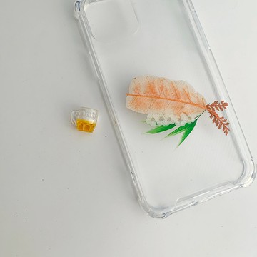 玩食物系列 原創壽司 炸蝦 食物押花 手機殼