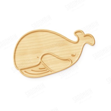 【仙德曼 SADOMAIN】山毛櫸兒童餐盤-藍鯨魚