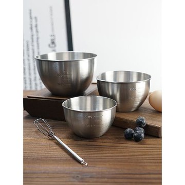 不銹鋼迷你打蛋盆調理碗調色碗小號刻度水果盤醬料碗多功能套裝
