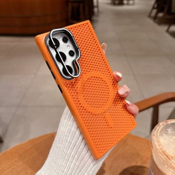 蜂窩散熱殼 一體隱形支架 磁吸無線充 適用於 三星 S26 S25 S24 S23 Ultra 手機殼 防摔殼 保護殼