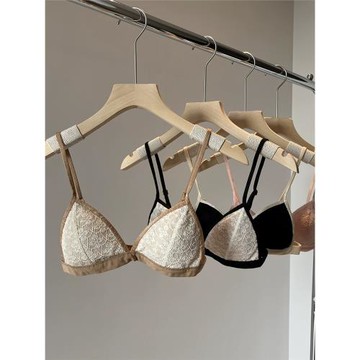 法式小胸內衣女無鋼圈超薄款三角杯文胸少女美背胸罩bra春夏新款