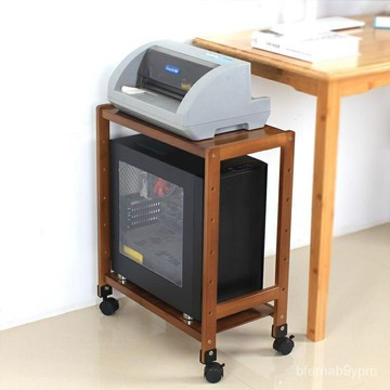 免運收納桌櫃電腦托盤托架架機箱託活動架楠竹電腦主機架子置物架多層臺式電腦主機托架可移動機箱架收納架