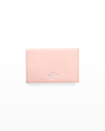 Monogrammed Leather Envelope Style Card Holder
