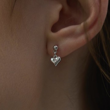 迷你愛心耳環