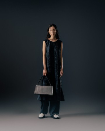 UUIN_藍格無袖長洋裝