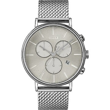 TIMEX 天美時 Fairfield Chrono系列 時尚三眼計時手-銀/41mm