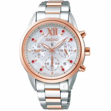 SEIKO 精工錶 LUKIA 系列 優雅太陽能計時女錶 V175-0EW0G(SSC824J1)-36mm-白面鋼帶【刷卡回饋 分期0利率】【APP下單點數13倍送】