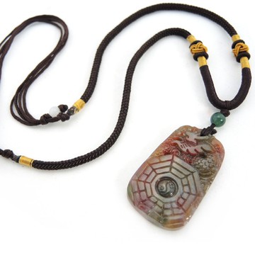 【吉祥開運坊】項鍊系列【冰種七彩玉龍八卦 項鍊 】開光加持 擇日安置