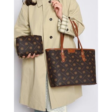子母包包高級復古大容量印花包包新款時尚通勤托特包單肩包手提包