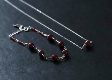 硃砂 925 純銀 手鍊 & 項鍊組 주카이 JUKAI