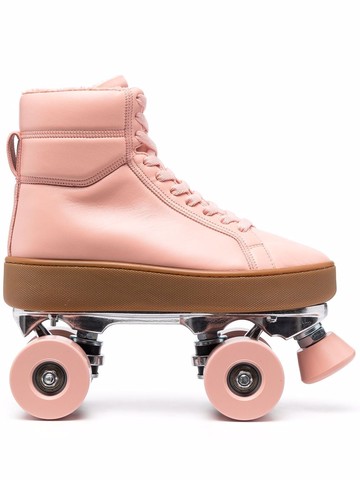 Bottega Veneta - The Quilt leather roller skates - women - Cotton/Leather/Rubber/Leather - 36 - Pink