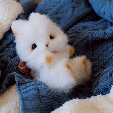 【中等難度系列】手心的小兔/DIY材料包 毛絨關節玩偶小兔子