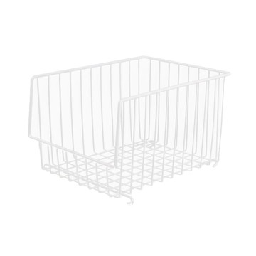 日式收納小幫手 粗款 耐用不易變形 鐵藝收納架  35.5 x 28 x 19.5cm  白色  1個