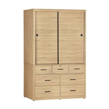 【MUNA家居】博士5X7尺七抽衣櫥(共兩色)原切橡木色