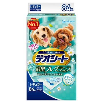 Unicharm Pet Deo Sheet 消臭大師 小型犬狗尿墊 森林香 84片  M(44 x 32cm)  1包