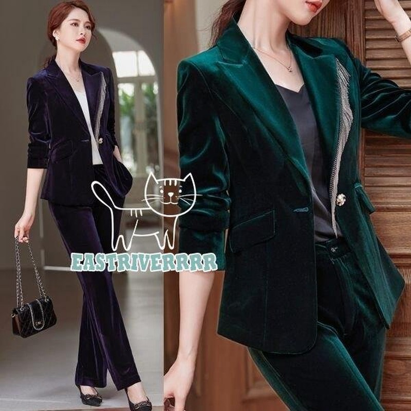 スーツ レディース 冬 コンサバ 4色 セットアップ パンツスーツ テーラードジャケット ハイウエスト パンツ ベロア 大きいサイズ 大人 上品 通販 Lineポイント最大0 5 Get Lineショッピング
