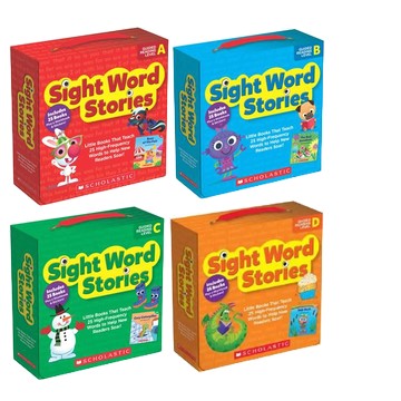 【認識生活單字-有聲共讀套組】Sight Word Stories 盒組A-D / Scholastic出版社旗艦店