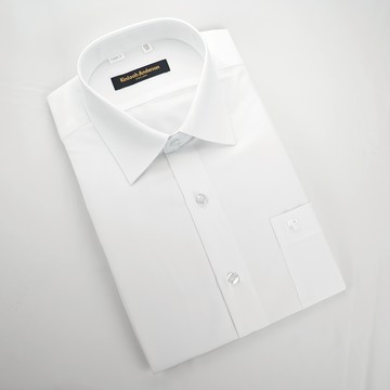 【金‧安德森】白色斜紋窄版長袖襯衫