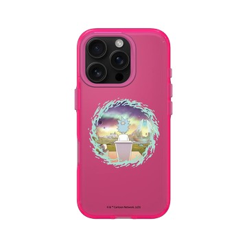 iPhone 16 Pro Clear 粉漾桃 - 瑞克和莫蒂 Rick and Morty - 瑞克的馬桶大冒險