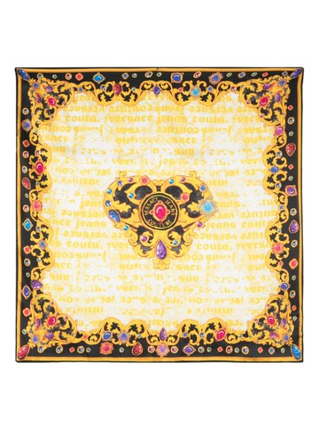 Versace Jeans Couture - Barocco-print silk scarf - women - Silk - One Size - Yellow